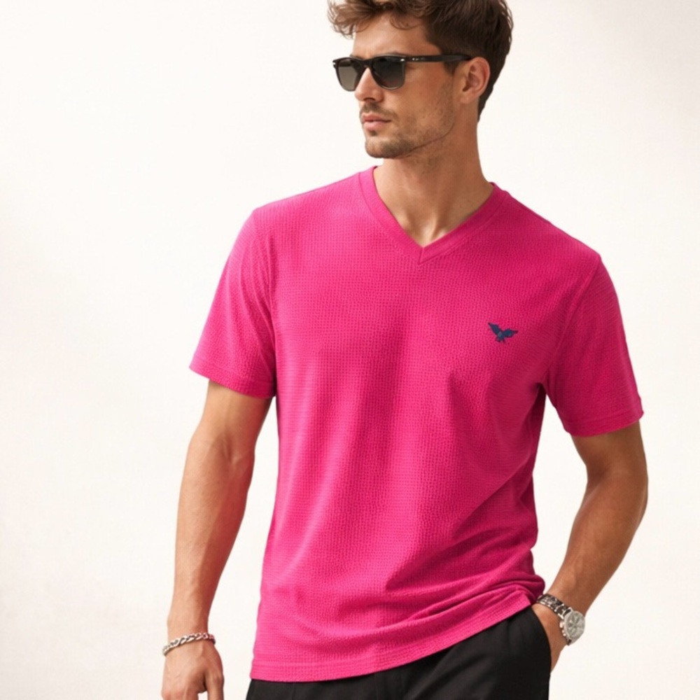 Armani Jeans Designer Pink Cotton Piqué Logo Tee Sporty Y2K Minimalist Shirt XXL